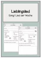 Vorschau - Arbeitsblätter - Lieblingslied - Lied/ Song der Woche - Deckblatt