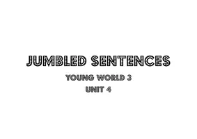 Vorschau - Arbeitsblätter - Jumbled Sentences für Young World 3, Unit 4 - Seite 1