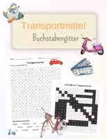 Vorschau - Spiele - Suchsel zum Thema Verkehrsmittel (Buchstabengitter) - Deckblatt