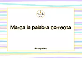 Vista previa - Tarjetas / Manipulativos - Marca la palabra correcta - página 1