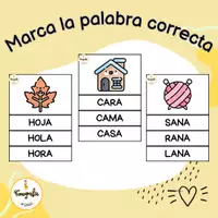 Vista previa - Tarjetas / Manipulativos - Marca la palabra correcta - Portada