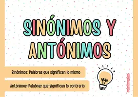 Vista previa - Juegos / Gamificación - Pack de recursos - Sinónimos y antónimos - Portada
