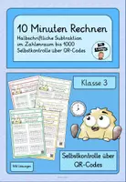 Vorschau - Arbeitsblätter - Halbschriftliche Subtraktion im Zahlenraum bis 1000 Selbstkontrolle über QR-Codes - (10 Minuten rechnen 3) - Deckblatt