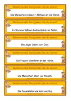 Vorschau - Anderer Materialtyp - Steinzeit - Satzglieder (Kärtchen zum direkten Bestimmen) - Seite 1