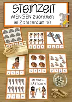 Vorschau - Anderer Materialtyp - Steinzeit - Mengen zuordnen im Zahlenraum 10 - Deckblatt