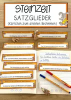 Vorschau - Anderer Materialtyp - Steinzeit - Satzglieder (Kärtchen zum direkten Bestimmen) - Deckblatt