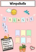 Vorschau - Poster - Wimpelkette 1. - 4. Klasse & Vorlage zum selber gestalten - Deckblatt