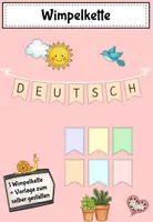 Vorschau - Poster - Wimpelkette Deutsch & Vorlage zum selber gestalten - Deckblatt