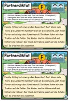 Vorschau - Aufgabenkarten - Partnerdiktat "Auf dem Bauernhof" zweifach differenziert - DaZ / DaF / Deutsch - Seite 1