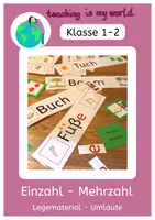 Vorschau - Fördermaterial/Inklusion - Einzahl-Mehrzahl Legematerial - Umlaute/Klasse 1-2 - Deckblatt