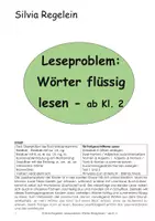 Vorschau - Arbeitsblätter - Leseproblem: Wörter flüssig lesen - mit Test, ab Kl. 2 - Deckblatt