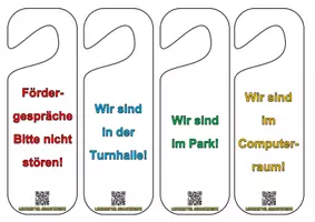 Vorschau - Anderer Materialtyp - Classroom Management: Klinkenschilder für Türklinken (editierbar) - Seite 1