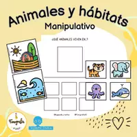 Vista previa - Tarjetas / Manipulativos - Animales y hábitats (Junto a @logopedia_creativa) - Portada