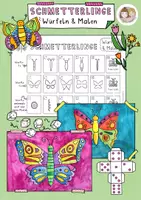 Vorschau - Arbeitsblätter - Schmetterlinge Würfeln und Malen, Fertige Kunststunde - Deckblatt