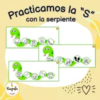 Vista previa - Tarjetas / Manipulativos - Practicamos la "S" con la serpiente - Portada