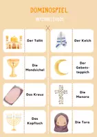 Vorschau - Arbeitsblätter - Domino 🀼 - Interreligiöser Unterricht - Spiel - Seite 1