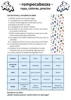 Vorschau - Arbeitsblätter - Rompecabeza - ropa, colores, precios - Seite 3