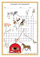 Vorschau - Arbeitsblätter - Kreuzworträtsel - Tiere auf dem Bauernhof - Deutsch, DaF, DaZ - Seite 1