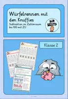 Vorschau - Arbeitsblätter - Würfelrennen mit den Knuffies - Subtraktion im Zahlenraum bis 100 mit ZÜ - Deckblatt