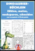 Vorschau - Arbeitsblätter - Dinosaurierbüchlein zum Zählen, Malen, Nachspuren und Schneiden - Deckblatt