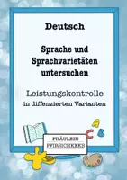 Vorschau - Arbeitsblätter - Leistungskontrolle: Sprachvarietäten - Deckblatt