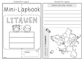 Vorschau - Mal- und Bastelvorlagen - Mini-Lapbook Litauen | Ländersteckbrief | Bastelvorlage - Seite 2