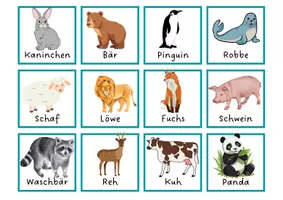 Vorschau - Spiele - Tiere A1/A2 Flash-Karten - Deckblatt