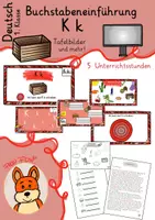 Vorschau - Arbeitsblätter - Buchstabeneinführung K k - digitale Tafelbilder - Arbeitsblatt - Deckblatt