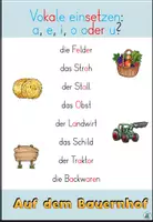 Vorschau - Arbeitsblätter - Vokale einsetzen "Auf dem Bauernhof" DaZ / DaF / Deutsch - Seite 3
