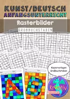 Vorschau - Arbeitsblätter - Rasterbilder Großbuchstaben warme und kalte Farben - Deckblatt