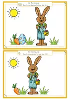 Vorschau - Arbeitsblätter - Hörverstehen Ostern Partnerarbeit, Zuhören lernen und Malen, Bilder beschreiben,Grundschule, Kindergarten, DaZ - Seite 3