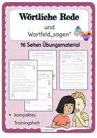 Vorschau - Arbeitsblätter - Lernheft: Die wörtliche Rede in der Erlebniserzählung oder in der Fabel - Deckblatt