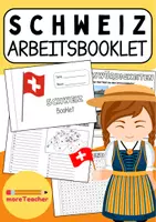 Vorschau - Unterrichtsreihen - Schweiz Arbeitsbooklet Geografie Erdkunde - Deckblatt