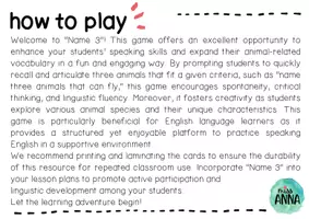 Vista previa - Juegos / Gamificación - Name 3! ANIMALS SPEAKING GAME - página 2