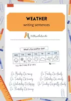 Vorschau - Arbeitsblätter - weather - writing sentences - Deckblatt