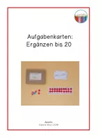 Vorschau - Lehrpläne/Lehrermaterial - Aufgabenkarten: Ergänzen bis 20 - Deckblatt
