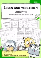 Vorschau - Arbeitsblätter - Lesen zu Karibu 1 – Lesen und Verstehen bis H | Lesetraining & Arbeitsblätter für Klasse 1 - Deckblatt