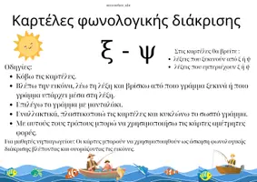 Προεπισκόπηση - Flashcards - Καρτέλες φωνολογικής διάκρισης ξ-ψ - Εξώφυλλο