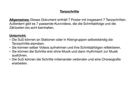 Vorschau - Bildkarten - Tanzschritte - Tanzen - Lernvideos - Seite 1