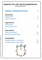 Vorschau - Mal- und Bastelvorlagen - Schneeglöckchen im Jahreslauf - Legekreis zum Frühblüher - Seite 1