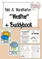 Vorschau - Merkblätter - Bild- und Wortkarten "weather" + Buddybook & Wettervorhersage - Deckblatt