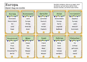 Vorschau - Spiele - 120 Karten "Europa" Wörter erklären und raten (Spiel "Sag es nicht!") FrauCuppaTea - Seite 1