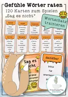 Vorschau - Spiele - 120 Karten "Gefühle" Wörter erklären und raten (Spiel "Sag es nicht!") - Deckblatt