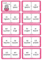 Vorschau - Unterrichtsreihen - Präsens & Präteritum Grundschule – Domino & Arbeitsblätter (Zeitformen üben Klasse 3/4) - Seite 1