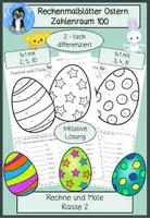 Vorschau - Mal- und Bastelvorlagen - Rechenmalblatt Ostern Klasse 2 – Kleines Einmaleins im Zahlenraum bis 100 – Rechne und Male mit Lösung - Deckblatt