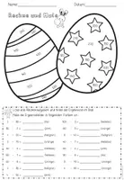 Vorschau - Arbeitsblätter - Rechenmalblatt Ostern Klasse 3 – Multiplikation im Zahlenraum bis 1000 – Rechne und Male mit Lösung - Seite 2