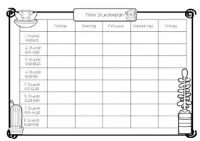 Vorschau - Arbeitsblätter - Stundenplan im Kaktusdesign - Seite 2