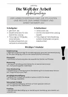 Vorschau - Stundenentwürfe - Welt der Arbeit - Deckblatt