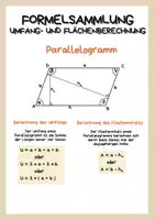 Vorschau - Arbeitsblätter - Umfang- und Flächenberechnung - Parallelogramm - Kompakt - Seite 1