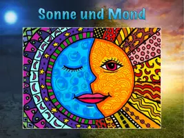 Vorschau - Stundenentwürfe - Kunstprojekt „Sonne und Mond“ – Warm-Kalt-Kontrast mit Mustern - Seite 1